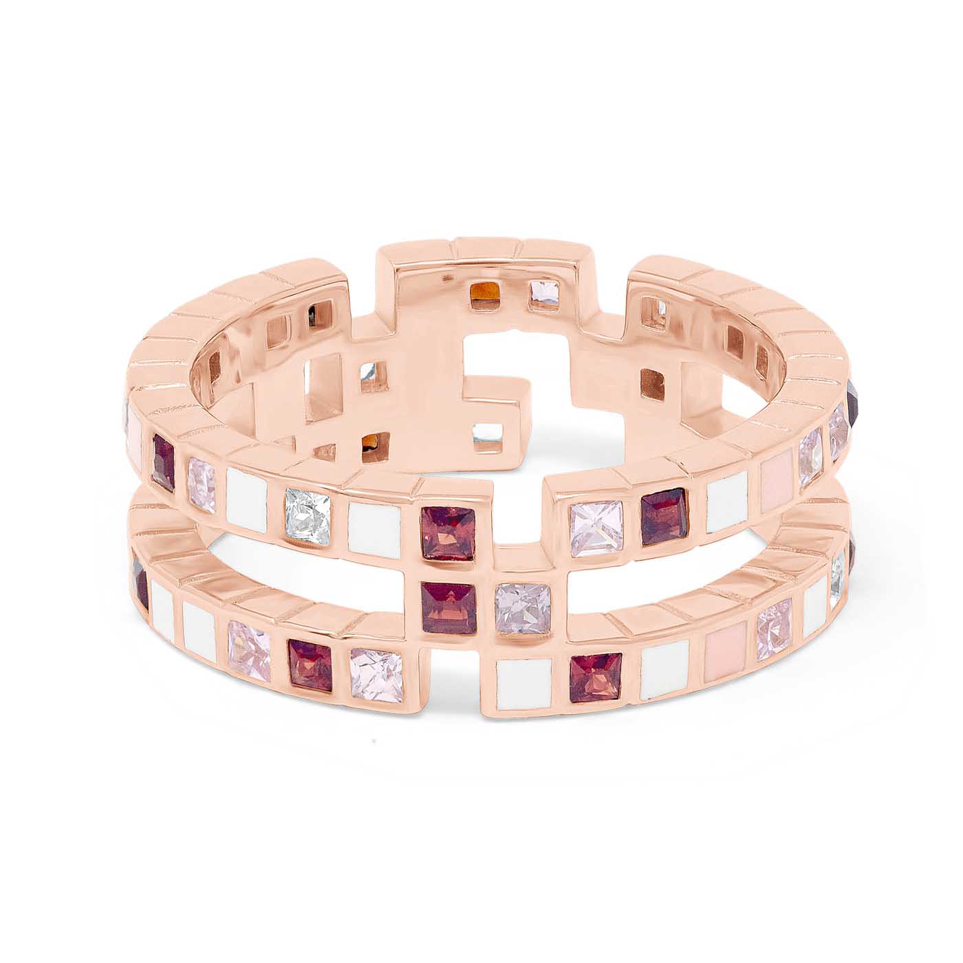 Chichi Ring in 18ct Rose Gold Vermeil and Stones